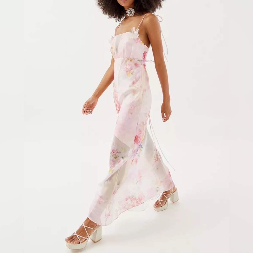 FOR LOVE & LEMONS LISA ORGANZA FLORAL MAXI DRESS SIZE LARGE SHOP BOP REVOLVE